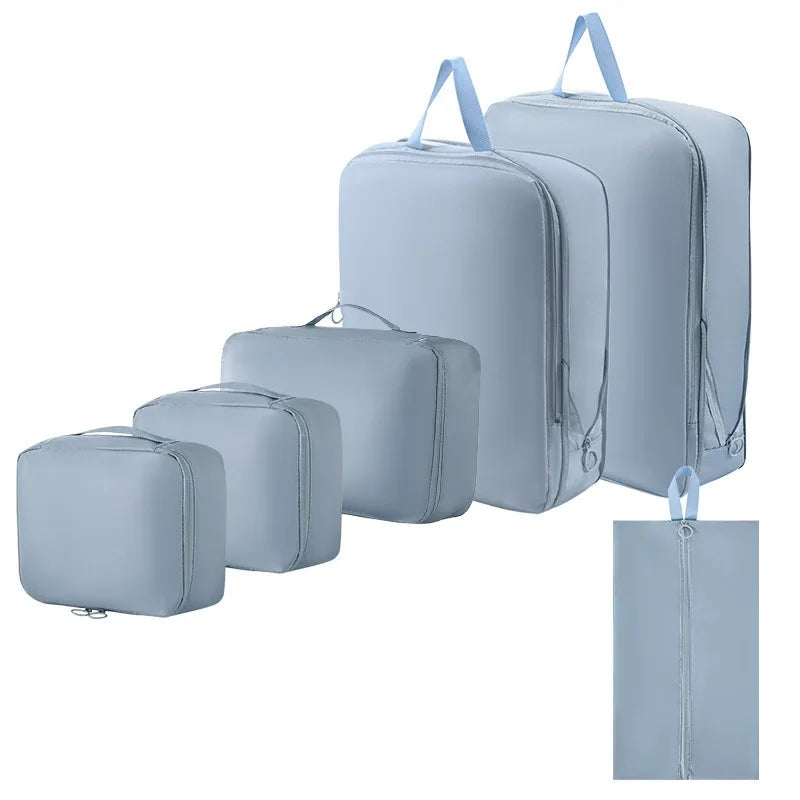 Fashion 7Pcs Compression Luggage Set Suitcase Organizers Travel Bag Personal Packing Cubes Travel Bag Organizer