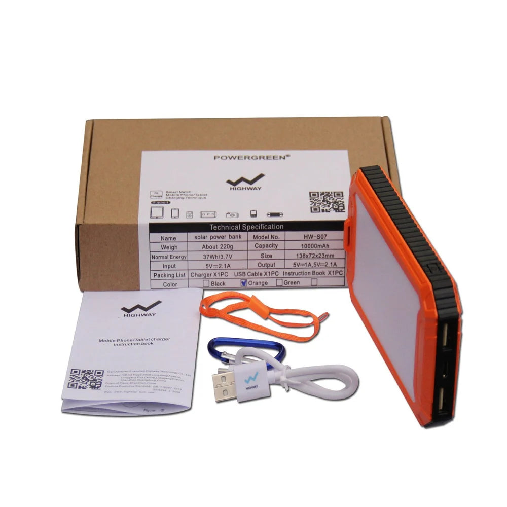 Solar Power Bank 10,000 mAh