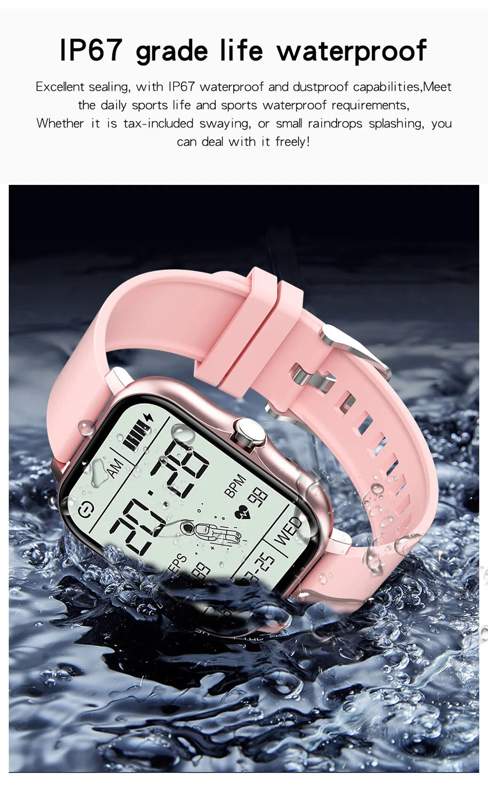 New Electronic Multifunctional Step Counter Iphone Waterproof Sleep Heart Rate Monitor Tracker IOS Fitness Sports Smart Watch