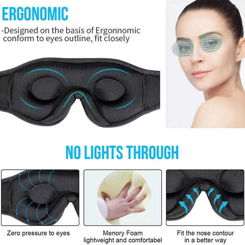 3D Bluetooth Sleep Headphones Eye Mask