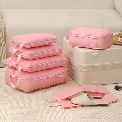 4 Pieces Sets Travel Compression Packing Cubes Saving Space Luggage Organizer Storage Bag Packing Cubes for Travel