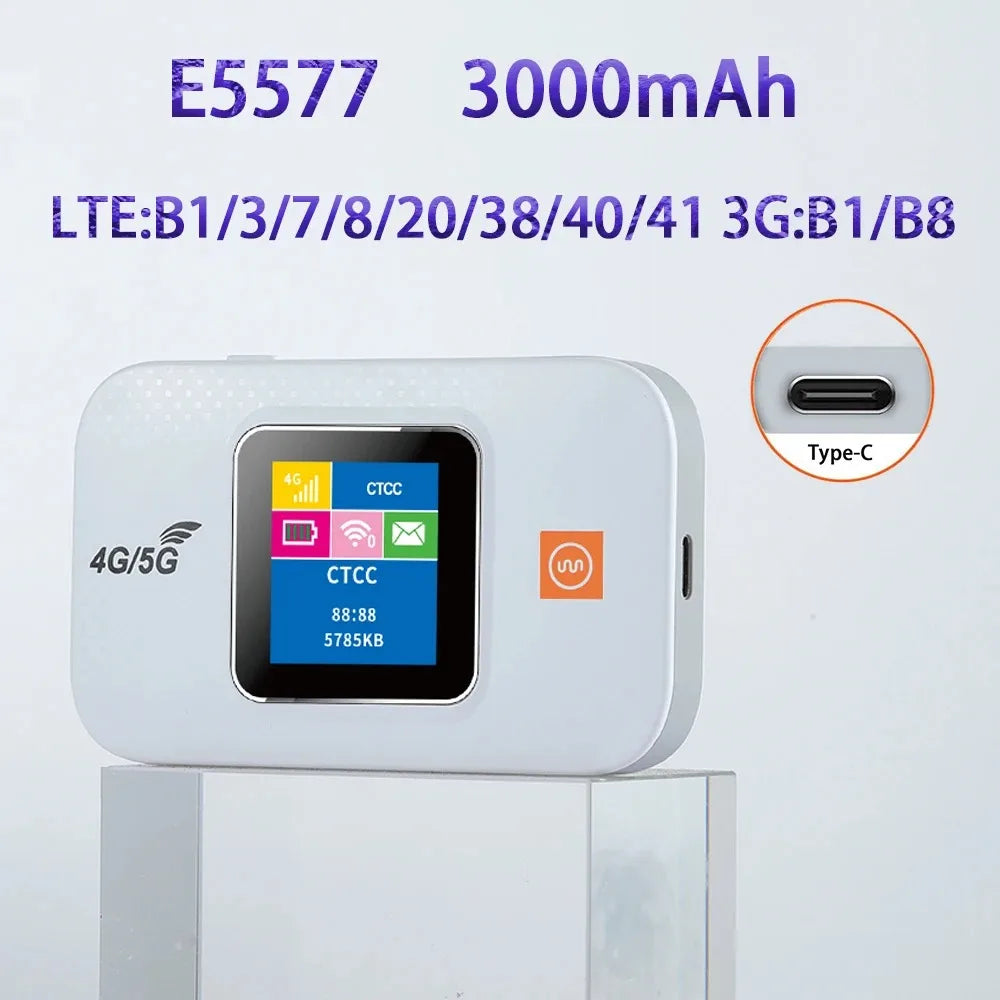 Portable 300Mbps 4G 5G LTE Wireless Modem 3000Mah Outdoor Hotspot Pocket Sim Card Slot 2.4Ghz Enterprise WPS Encryption AP