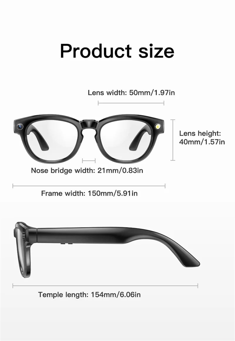AI AR Video Camera Smart Glasses