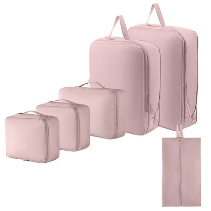 Fashion 7Pcs Compression Luggage Set Suitcase Organizers Travel Bag Personal Packing Cubes Travel Bag Organizer