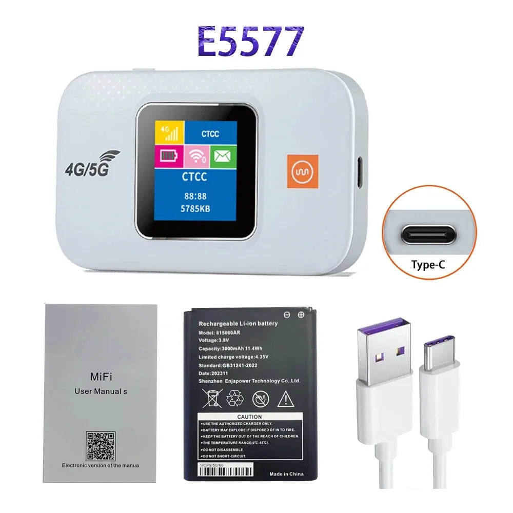 Portable 300Mbps 4G 5G LTE Wireless Modem 3000Mah Outdoor Hotspot Pocket Sim Card Slot 2.4Ghz Enterprise WPS Encryption AP