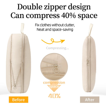 4 Pieces Sets Travel Compression Packing Cubes Saving Space Luggage Organizer Storage Bag Packing Cubes for Travel