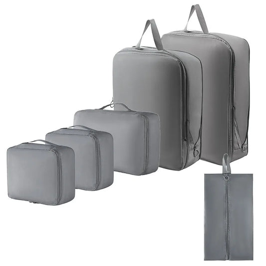 Fashion 7Pcs Compression Luggage Set Suitcase Organizers Travel Bag Personal Packing Cubes Travel Bag Organizer