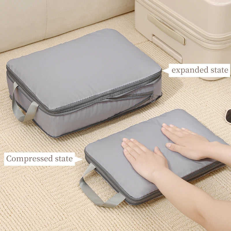 4 Pieces Sets Travel Compression Packing Cubes Saving Space Luggage Organizer Storage Bag Packing Cubes for Travel