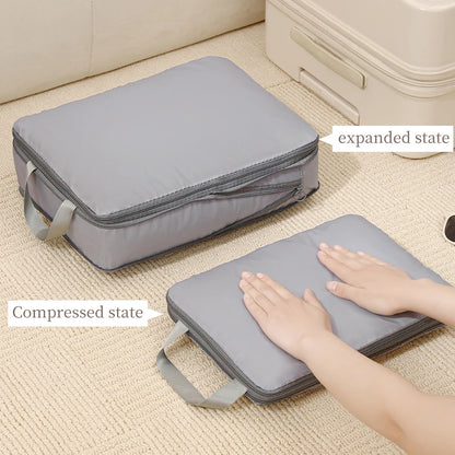 4 Pieces Sets Travel Compression Packing Cubes Saving Space Luggage Organizer Storage Bag Packing Cubes for Travel