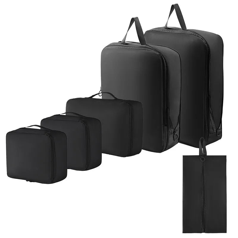 Fashion 7Pcs Compression Luggage Set Suitcase Organizers Travel Bag Personal Packing Cubes Travel Bag Organizer