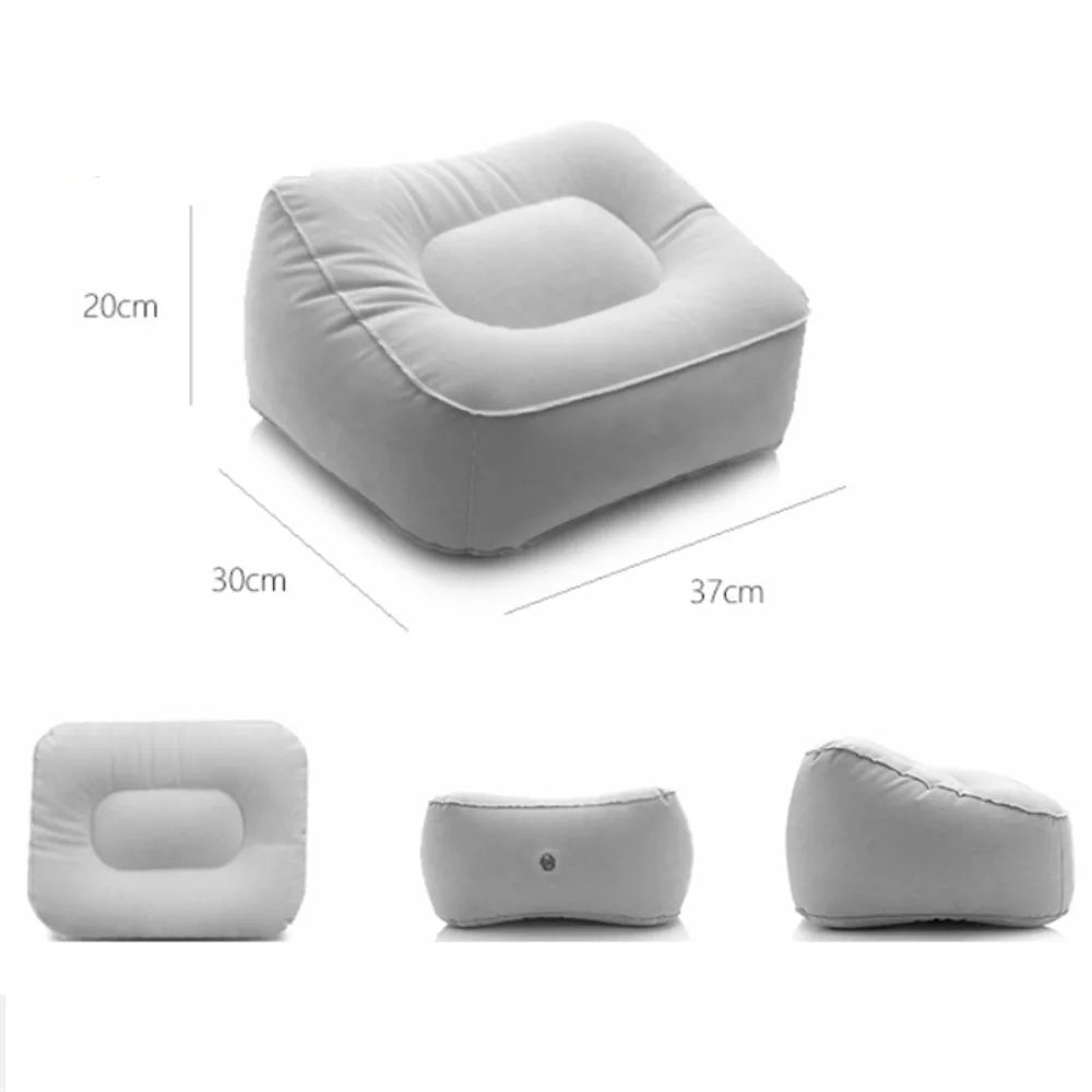 Soft Inflatable Footrest Cushion for Travel, Office & Home Relaxation