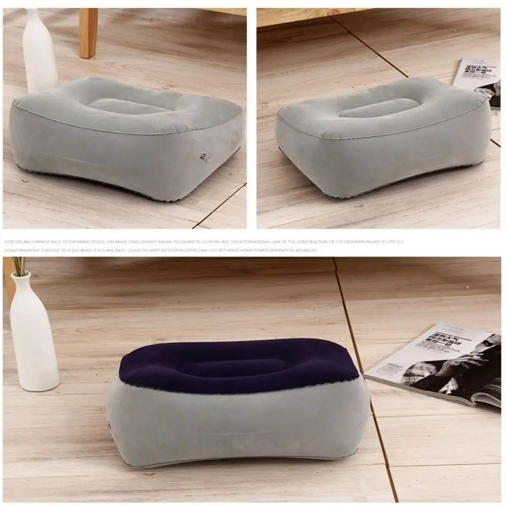 Soft Inflatable Footrest Cushion for Travel, Office & Home Relaxation