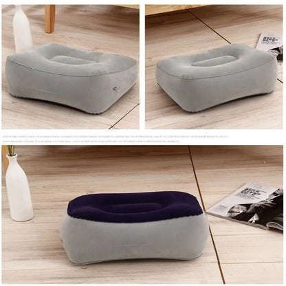 Soft Inflatable Footrest Cushion for Travel, Office & Home Relaxation