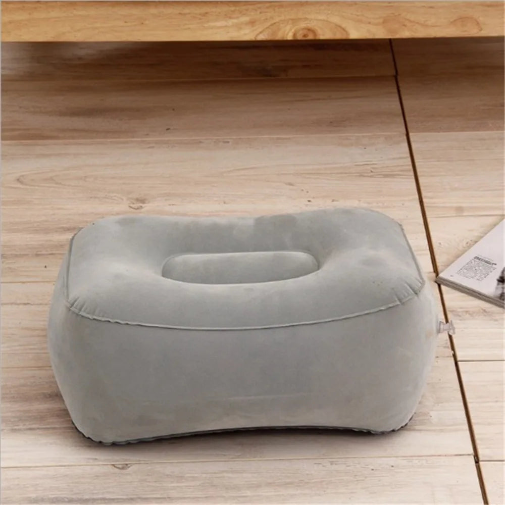 Soft Inflatable Footrest Cushion for Travel, Office & Home Relaxation