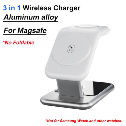 200W 3-in-1 Magnetic Wireless Charger Stand – Fast Charging Station for MagSafe iPhone 16/15/14/13, Apple Watch & AirPods Pro