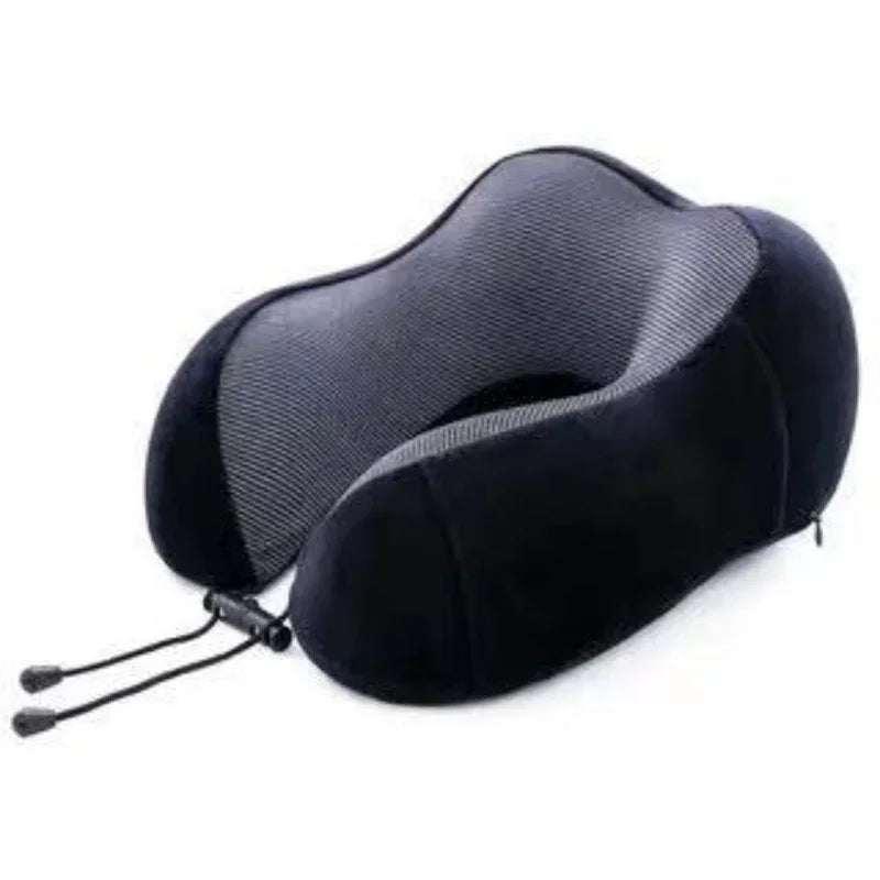 U-Shaped Memory Foam Travel Neck Pillow with Massage & Cervical Support
