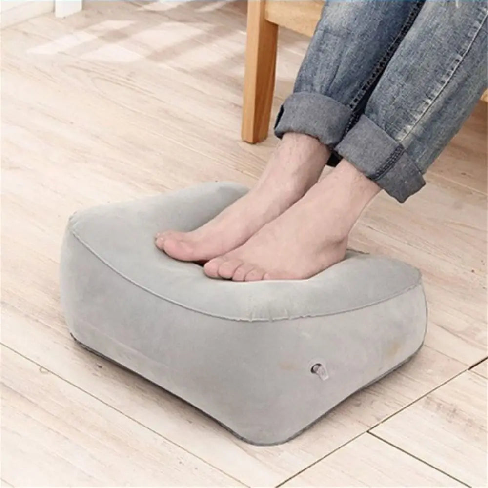 Soft Inflatable Footrest Cushion for Travel, Office & Home Relaxation
